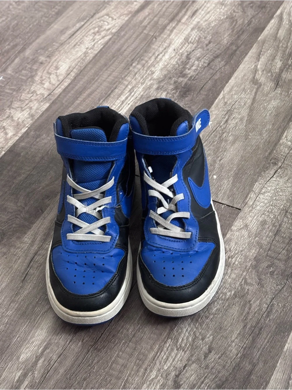 Nike Kids High-Top Sneakers in Blue and Black
